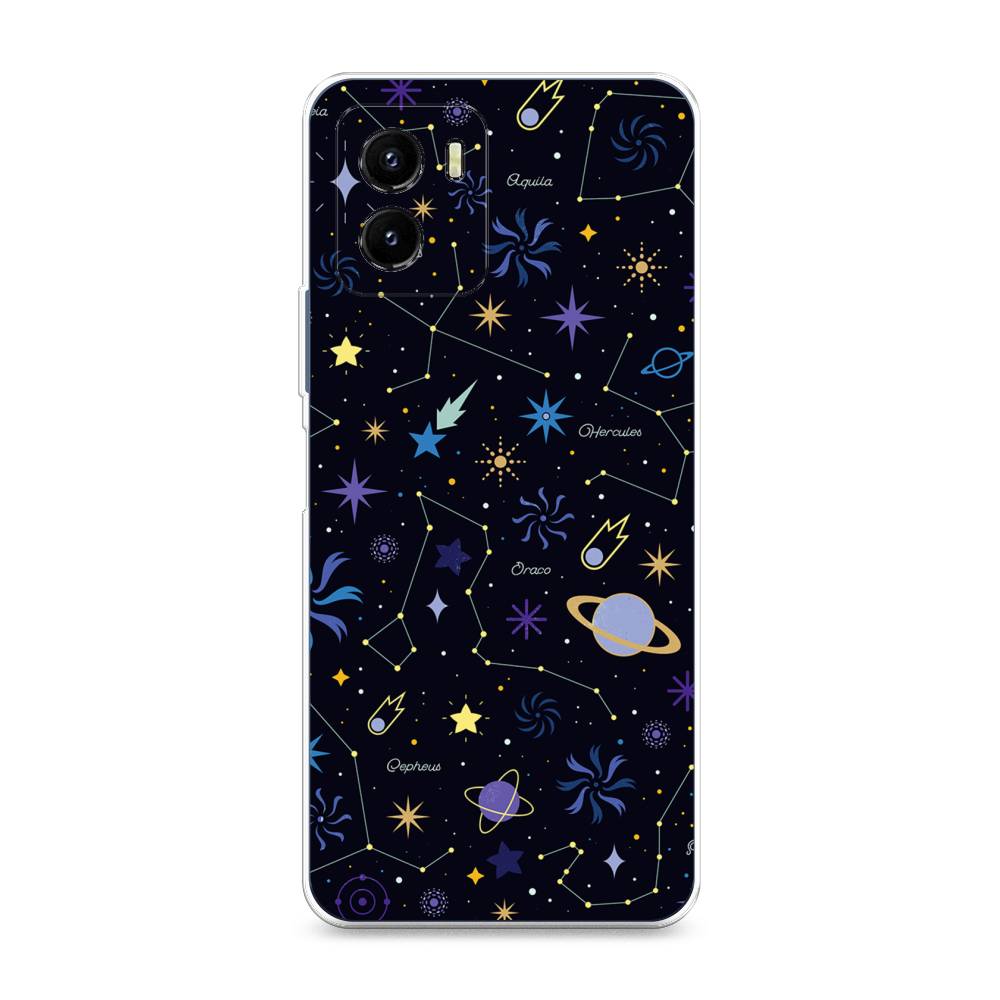 

Чехол на Vivo Y10 "Цветной космос", Желтый, 266450-2