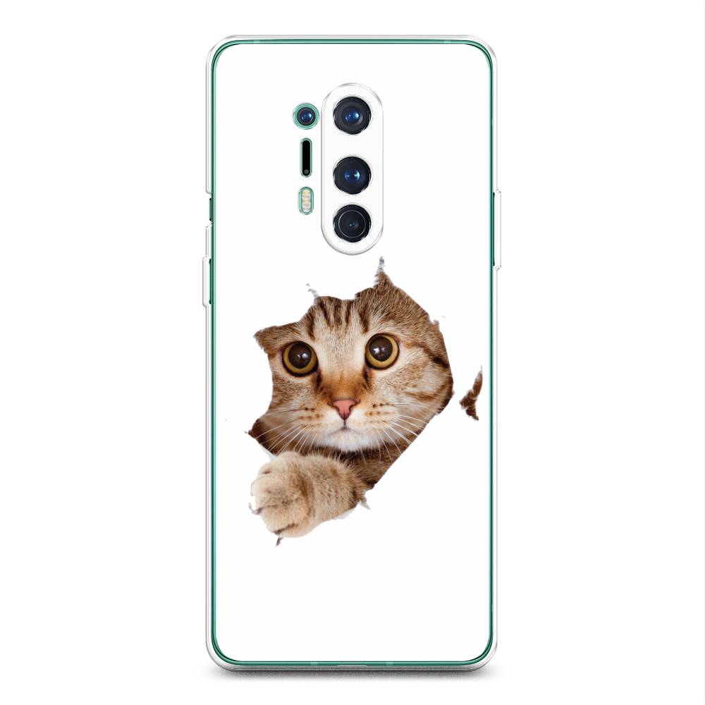 

Чехол на OnePlus 8 Pro "Кот и бумага", Белый;коричневый, 151050-1