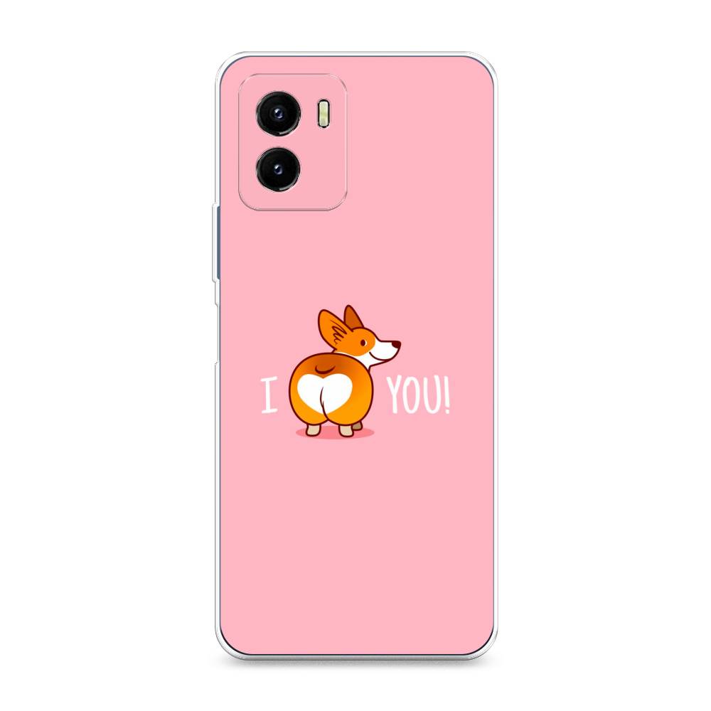

Чехол на Vivo Y10 "Корги I love you", Розовый;коричневый;белый, 266450-1