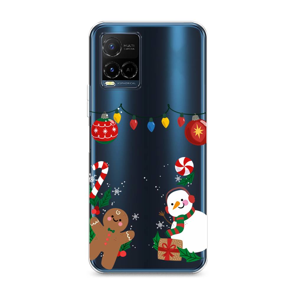 

Чехол на Vivo Y21e "Новогоднее настроение", Коричневый;красный;зеленый, 266350-5