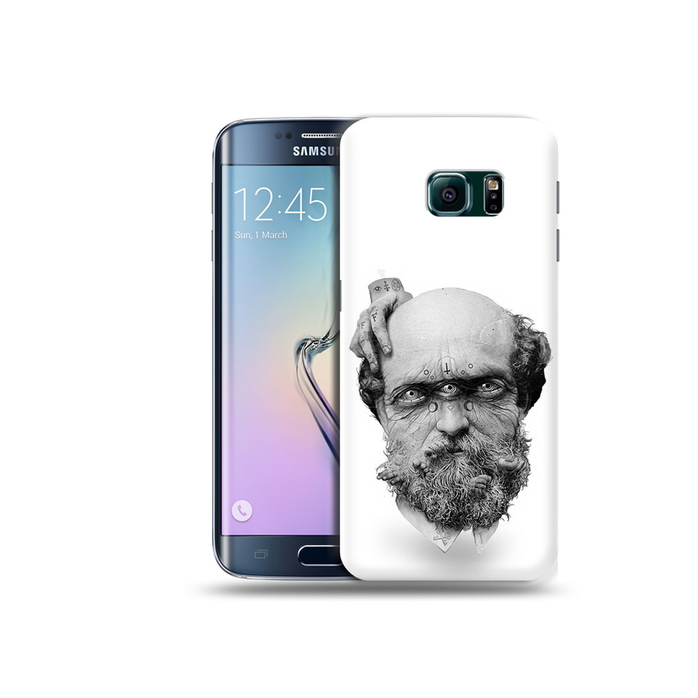 

Чехол MyPads Tocco для Samsung Galaxy S6 Edge страшный бородатый мужчина абстракция, Прозрачный, Tocco