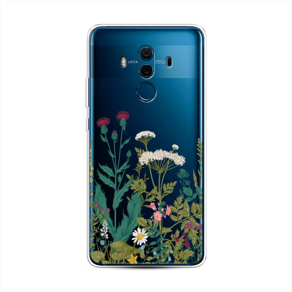 

Чехол на Huawei Mate 10 Pro "Дикие полевые цветы", Зеленый;розовый;белый, 63450-2