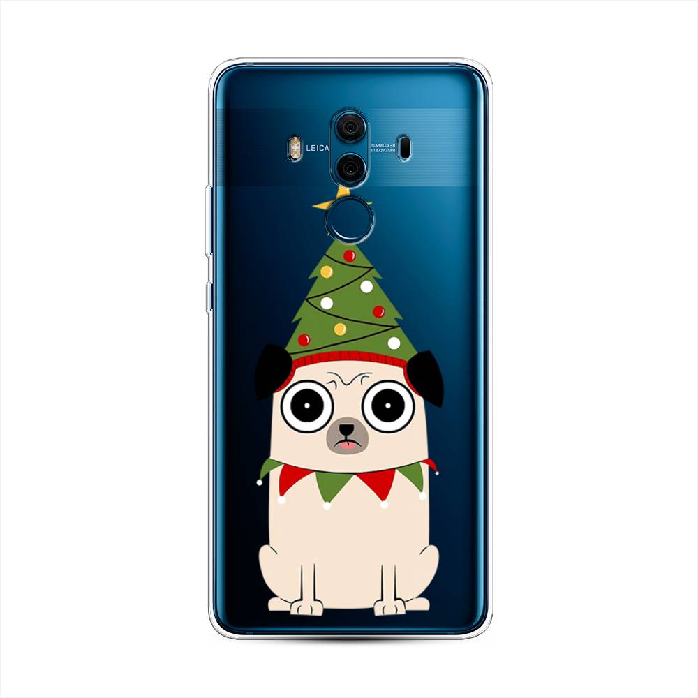

Чехол на Huawei Mate 10 Pro "Собачка с ёлочкой", Бежевый;красный;зеленый, 63450-1