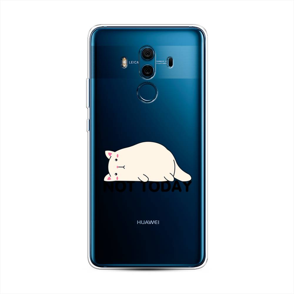 

Чехол на Huawei Mate 10 Pro "Cat not today", Белый;розовый;черный, 63450-1