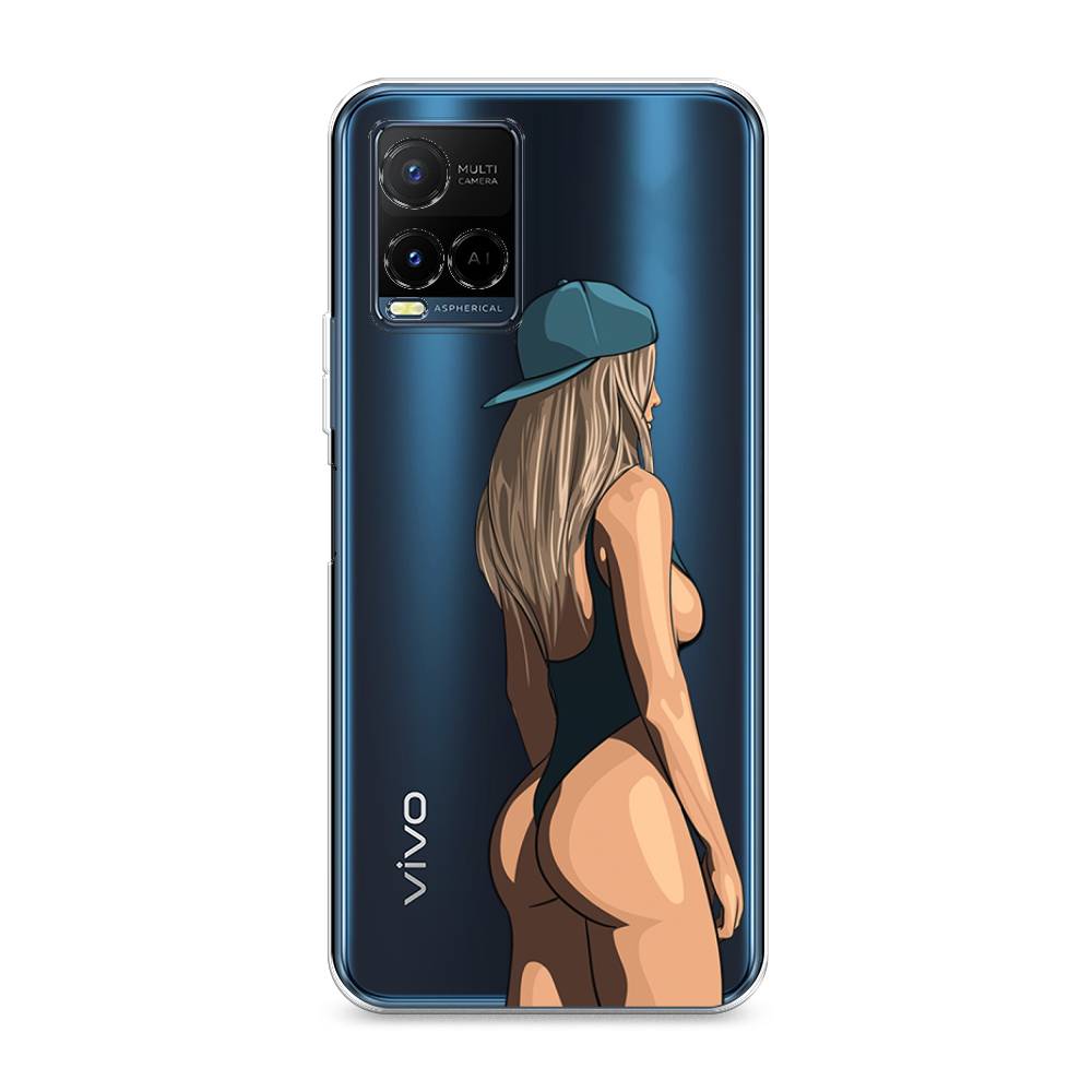 

Чехол на Vivo Y21e "Девушка в черном купальнике", Зеленый;бежевый;черный, 266350-6