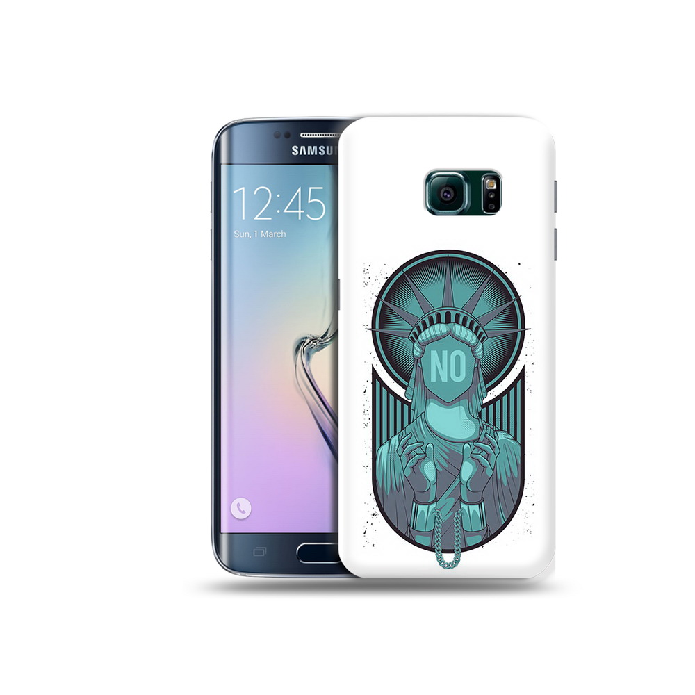 

Чехол MyPads Tocco для Samsung Galaxy S6 Edge статуя свободы зеленый, Прозрачный, Tocco