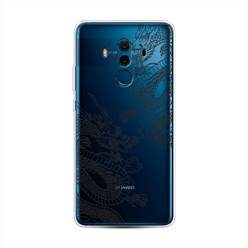 

Чехол на Huawei Mate 10 Pro "Два китайских дракона", Серый;черный, 63450-1