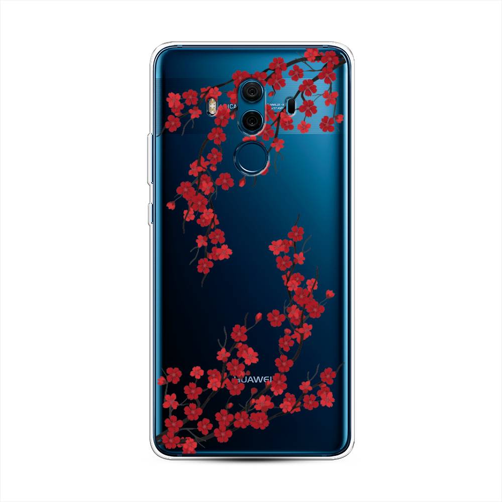 

Чехол на Huawei Mate 10 Pro "Красная сакура", Красный;черный, 63450-2