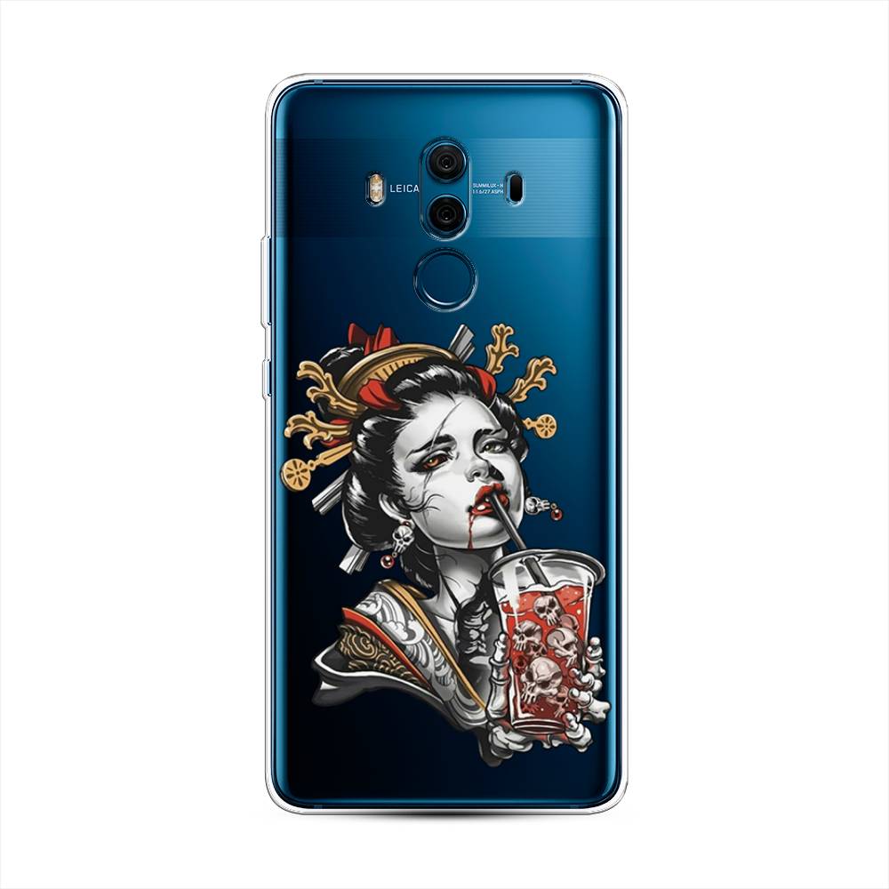 

Чехол на Huawei Mate 10 Pro "Опасная гейша", Красный;черный;серый, 63450-4