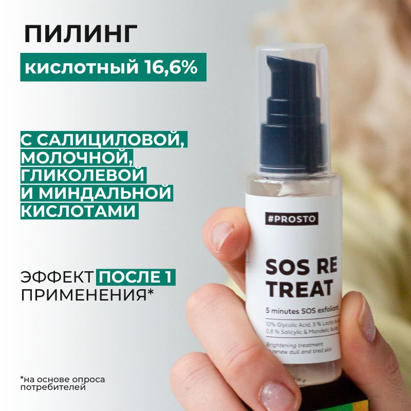 Пилинг для лица Prosto Cosmetics Sos-retreat для проблемной кожи мультикислотный 50 мл 1499₽