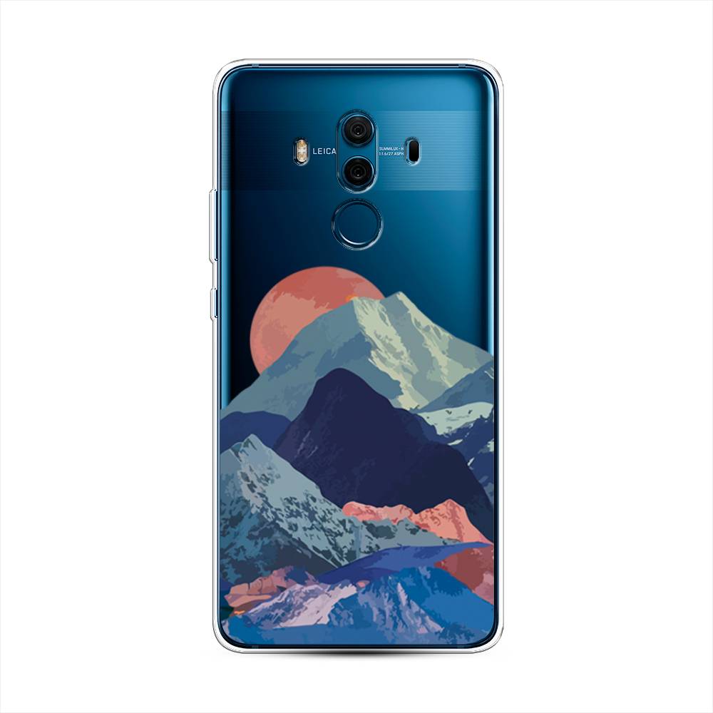 

Чехол на Huawei Mate 10 Pro "Закат в снежных горах", Красный;серый;голубой, 63450-2