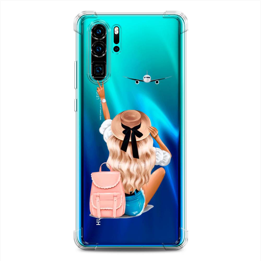 фото Противоударный силиконовый чехол "автостопом самолетом" на huawei p30 pro awog