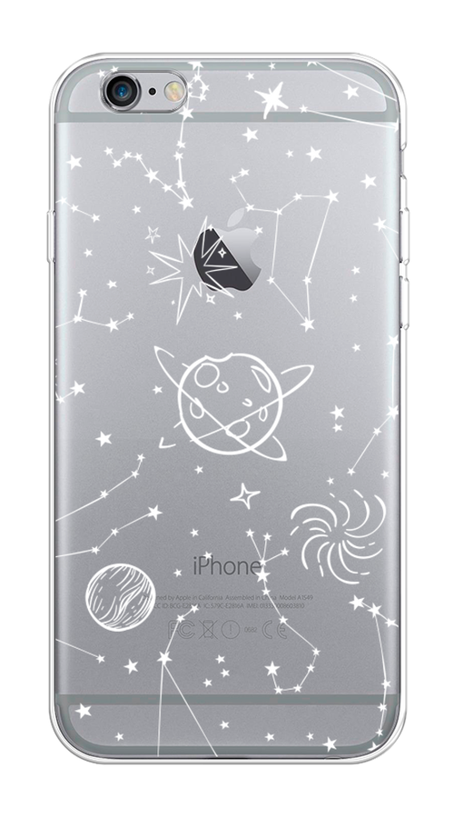 

Чехол на Apple iPhone 6/6S "Планеты в космосе", Белый, 10450-2