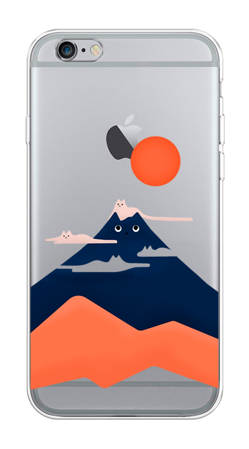 

Чехол на Apple iPhone 6/6S "Кот-гора", Черный;оранжевый, 10450-4