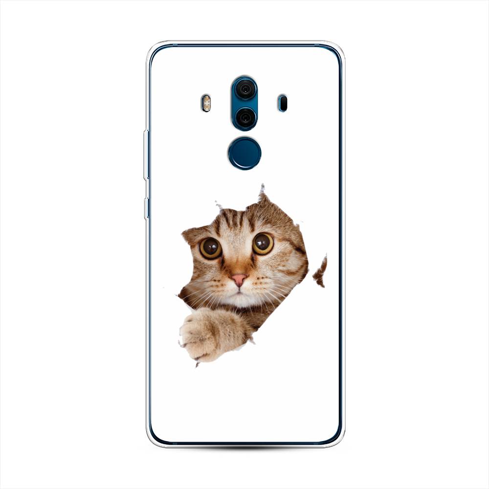 

Чехол на Huawei Mate 10 Pro "Кот и бумага", Белый;коричневый, 63450-1