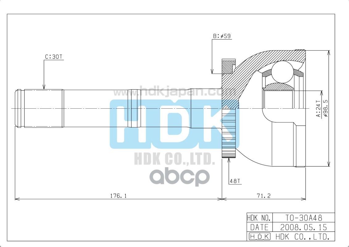 

Шрус Наружн. [Abs] 48z HDK арт. TO-030A48