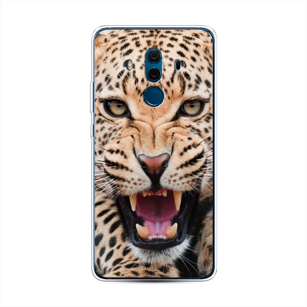 

Чехол на Huawei Mate 10 Pro "Леопард 3d", Бежевый;черный, 63450-6