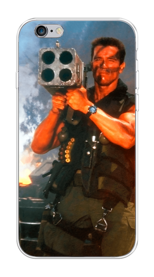 

Чехол на Apple iPhone 6/6S "Арнольд Шварцнеггер с базукой", Голубой;коричневый, 10450-6