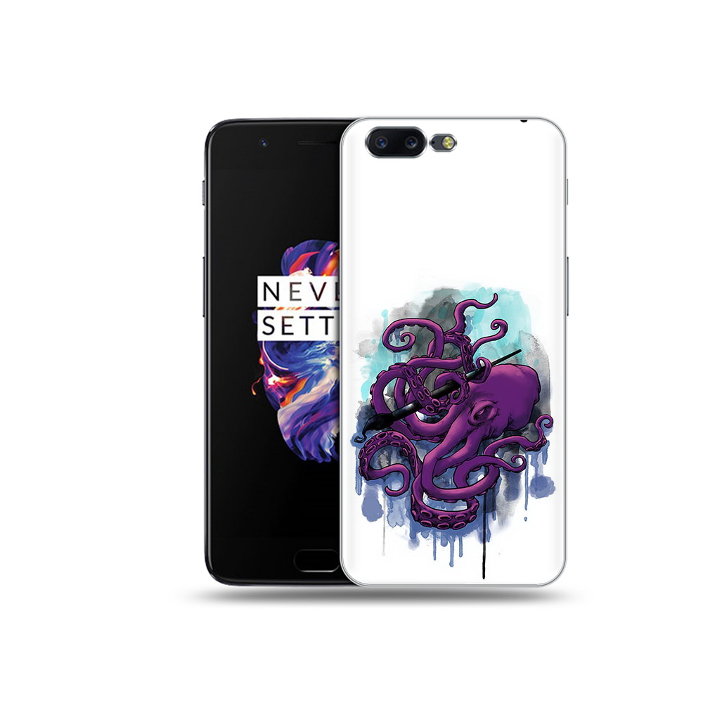 

Чехол MyPads Tocco для OnePlus 5 фиолетовый осьминог, Прозрачный, Tocco