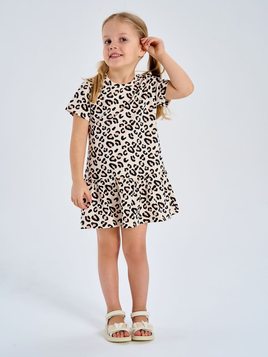 Платье детское Веселый малыш 28217, леопард, 110 вертикаль детский спортивный комплекс веселый малыш