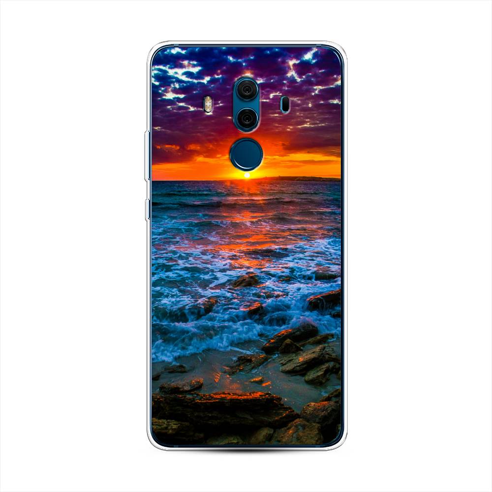 

Чехол на Huawei Mate 10 Pro "Закат 1", Оранжевый;синий, 63450-2