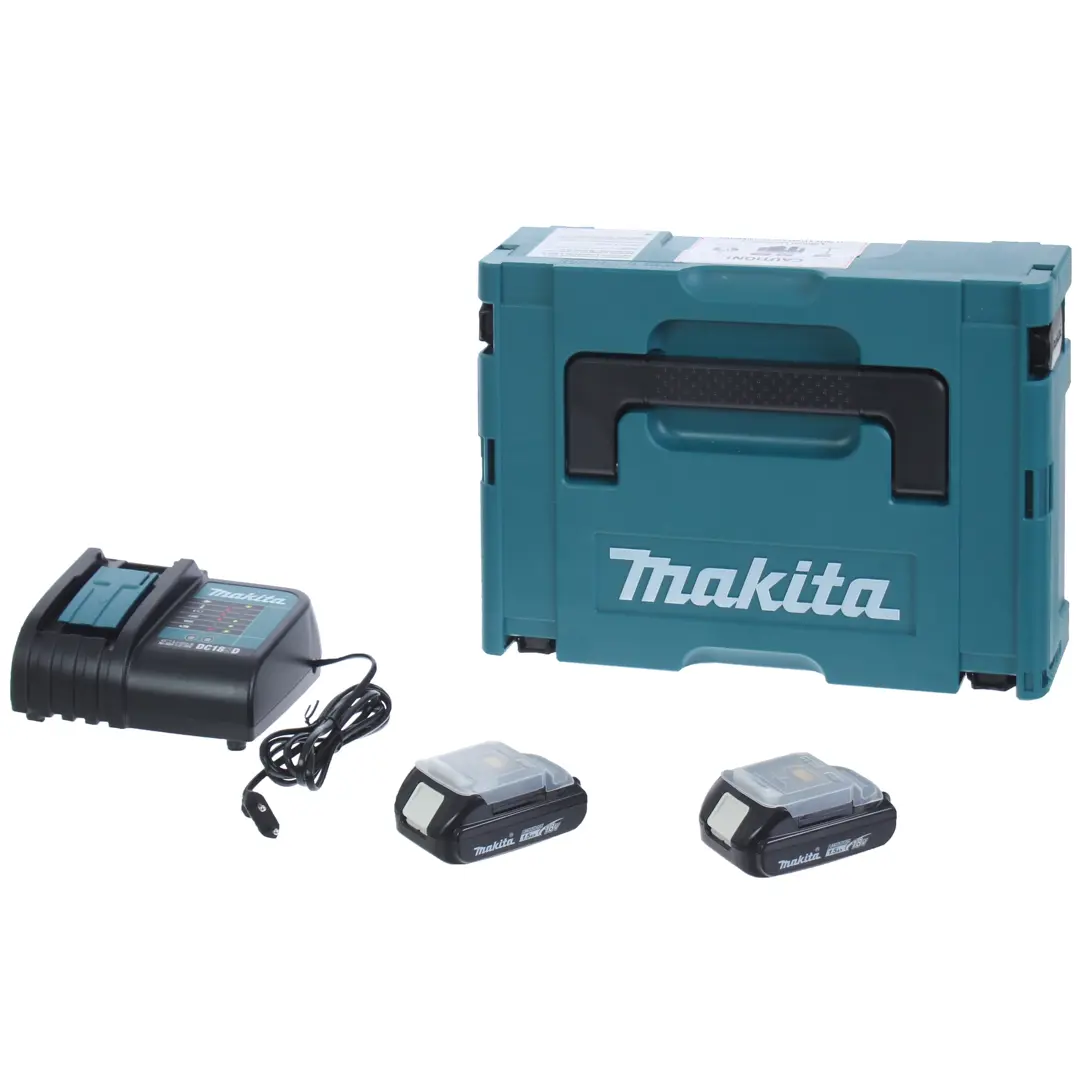 Набор 2 аккумулятора и зарядное устройство Makita, 18 В Li-ion, 2x1.5 Ач зарядное устройство для аккумулятора villager 4 0a