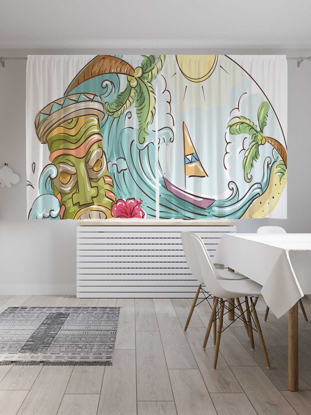 

Классические шторы JoyArty "Развлечения в Гавайях", Oxford DeLux, 2 полотна 145x180 см, Развлечения в Гавайях