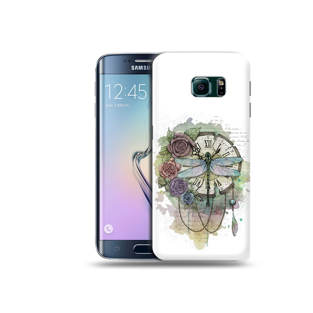 Чехол MyPads Tocco для Samsung Galaxy S6 Edge старинные часы в цветах