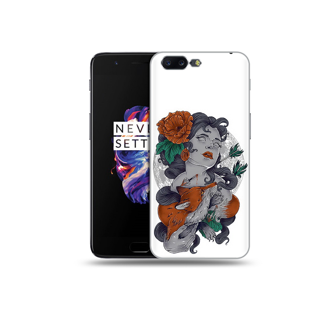 

Чехол MyPads Tocco для OnePlus 5 темная девушка с лисой, Прозрачный, Tocco