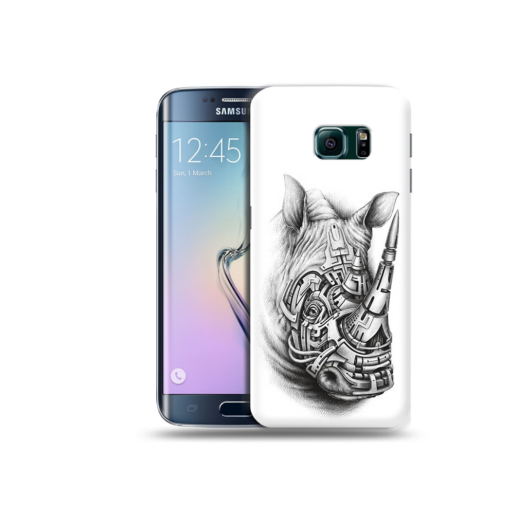 

Чехол MyPads Tocco для Samsung Galaxy S6 Edge стальной носорог, Прозрачный, Tocco