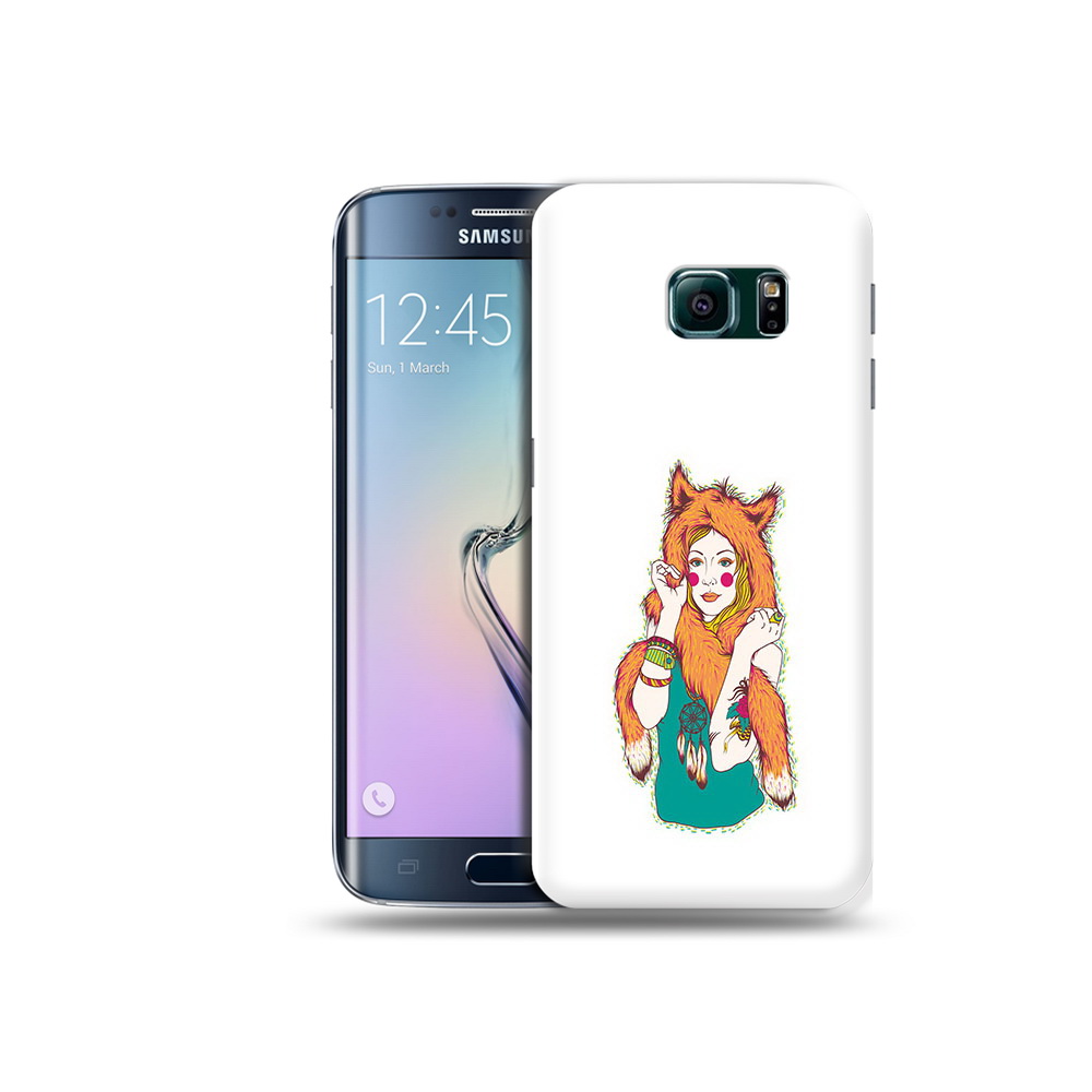 

Чехол MyPads Tocco для Samsung Galaxy S6 Edge Девушка лиса, Прозрачный, Tocco