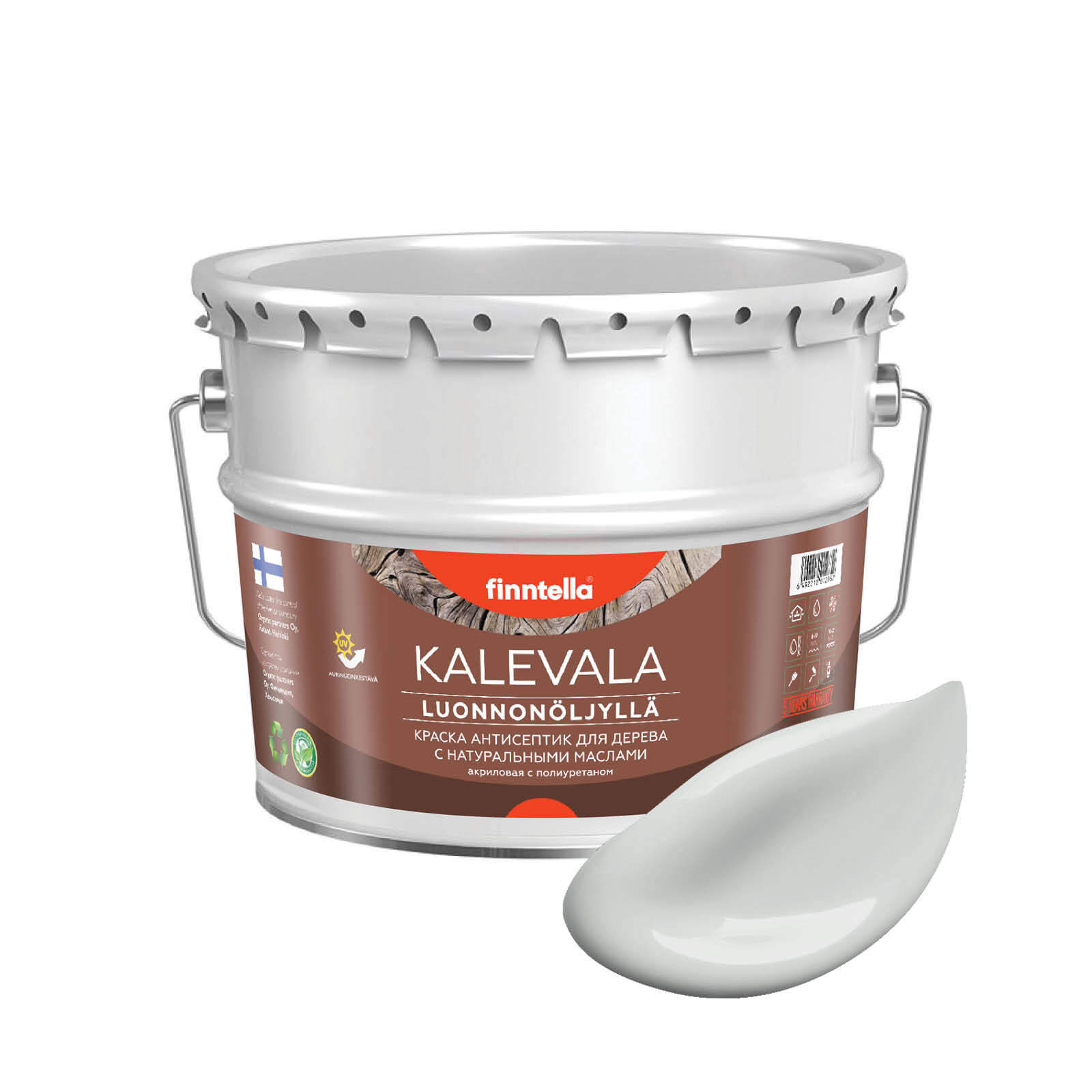 

Краска для дерева и деревянных фасадов FINNTELLA KALEVALA, с натуральным маслом и полиурет, Серый, KALEVALA NLC