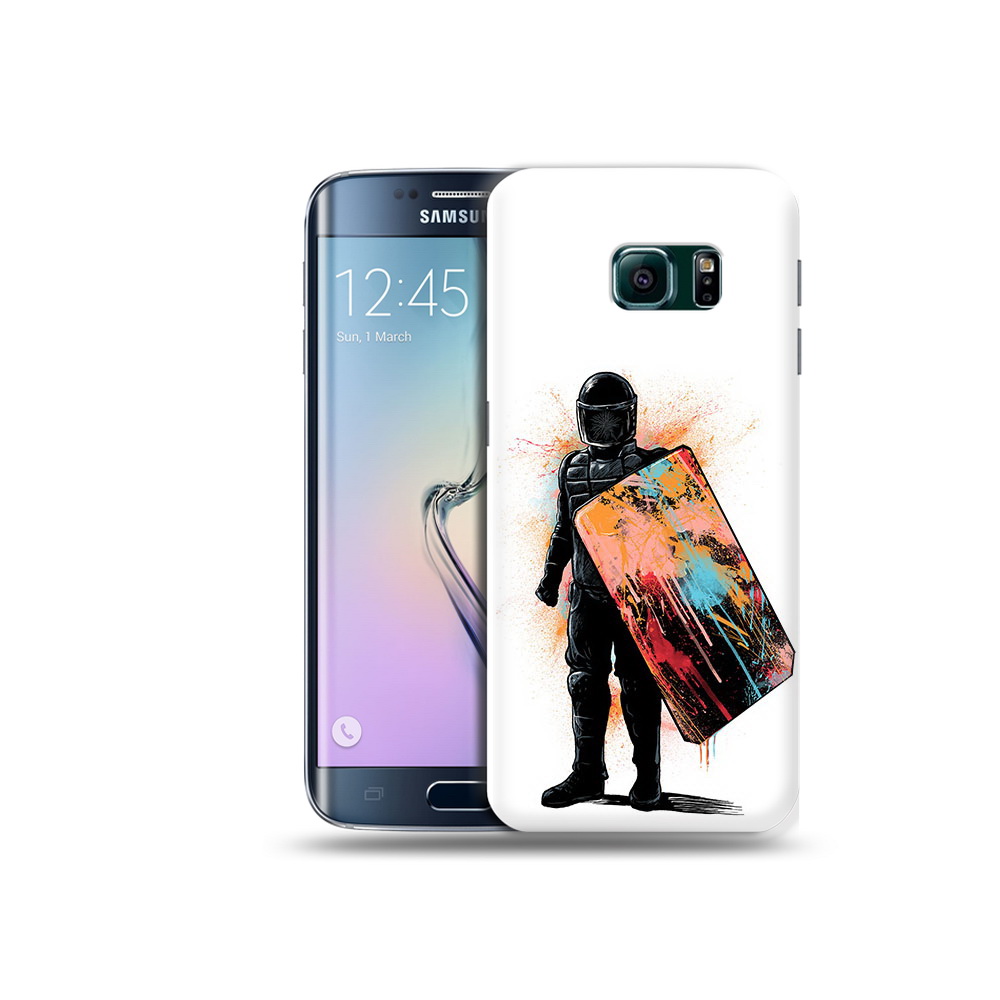 

Чехол MyPads Tocco для Samsung Galaxy S6 Edge солдат с красочным щитом, Прозрачный, Tocco