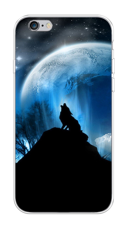 

Чехол на Apple iPhone 6/6S "Волк 2", Синий;черный;белый, 10450-1