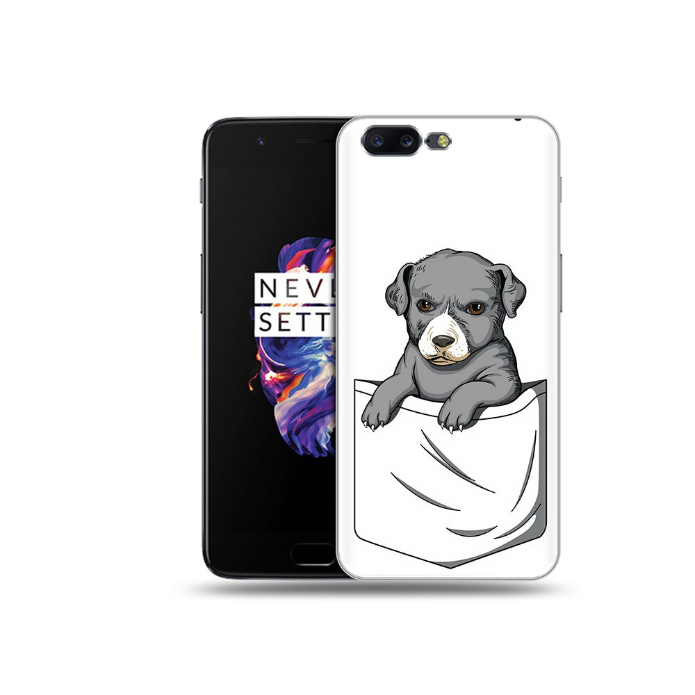 

Чехол MyPads Tocco для OnePlus 5 собачка в кармане, Прозрачный, Tocco