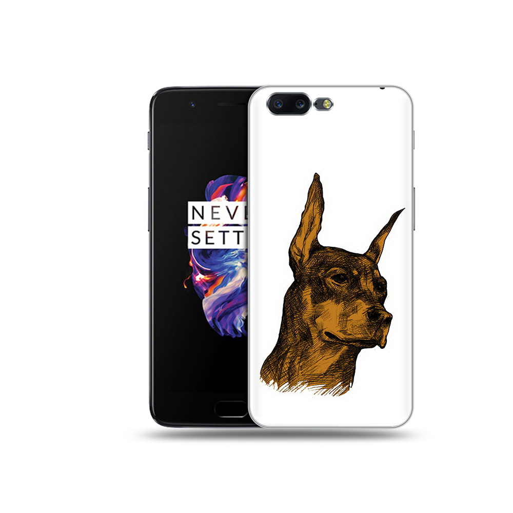 

Чехол MyPads Tocco для OnePlus 5 скетч доберман, Прозрачный, Tocco