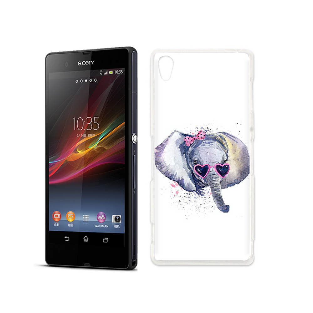 

Чехол MyPads Tocco для Sony Xperia Z слоник в очках, Прозрачный, Tocco