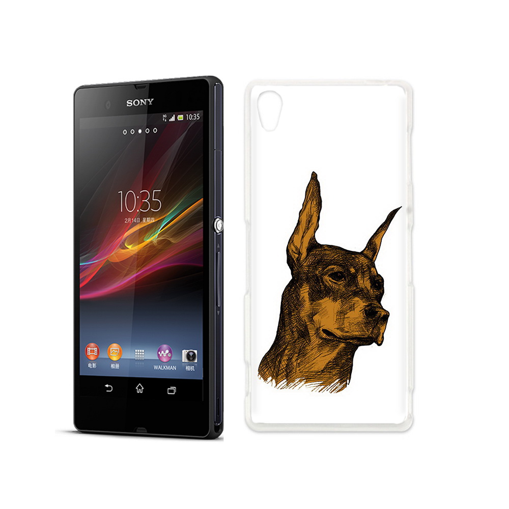 

Чехол MyPads Tocco для Sony Xperia Z скетч доберман, Прозрачный, Tocco