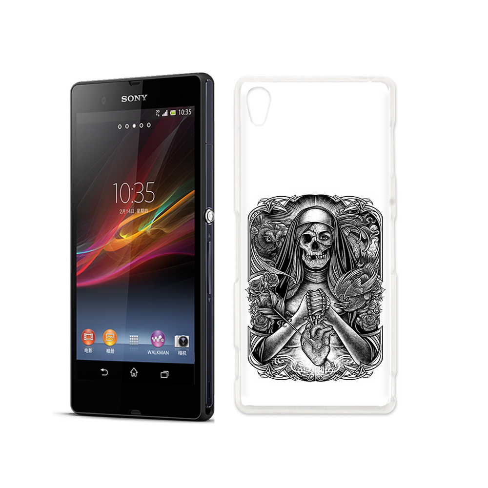 

Чехол MyPads Tocco для Sony Xperia Z скелет с сердцем, Прозрачный, Tocco