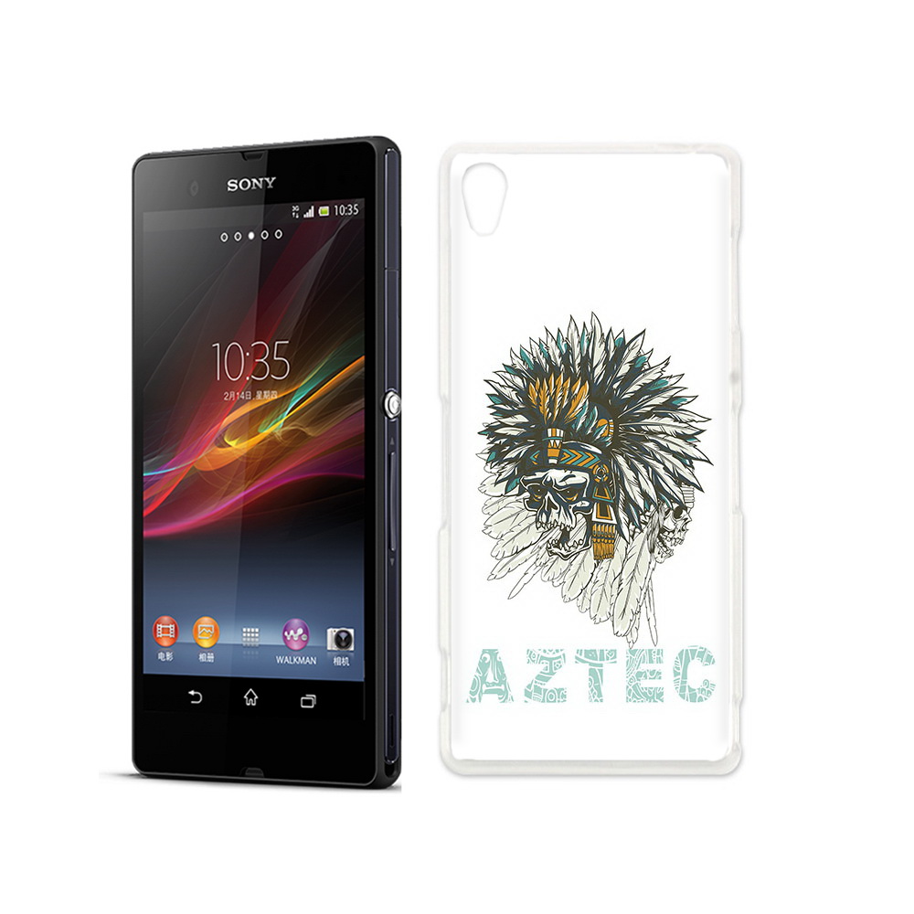 Чехол MyPads Tocco для Sony Xperia Z скелет индеец