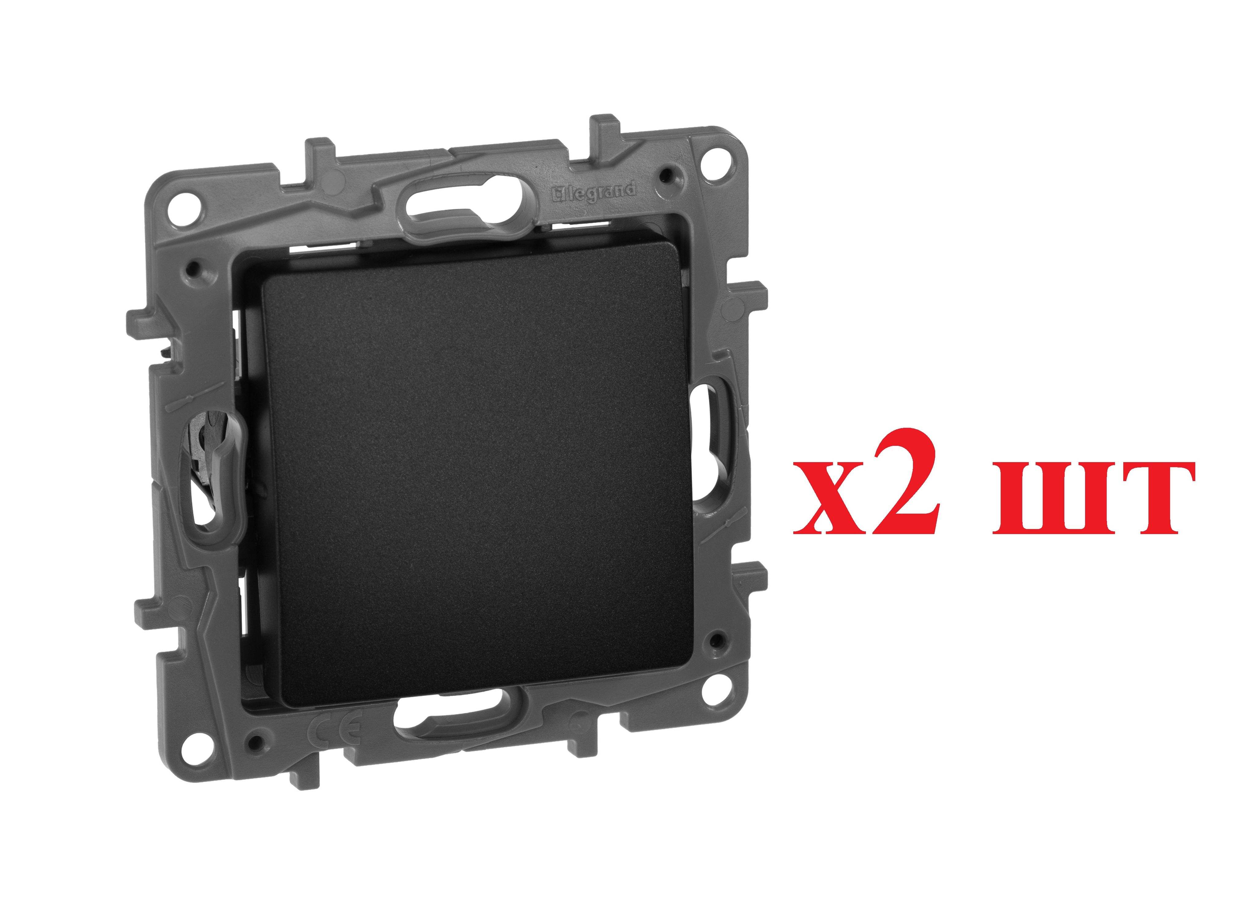 

Legrand Etika Антрацит Кнопка автоматическая 6А 672614 (2шт), Черный, Etika_250