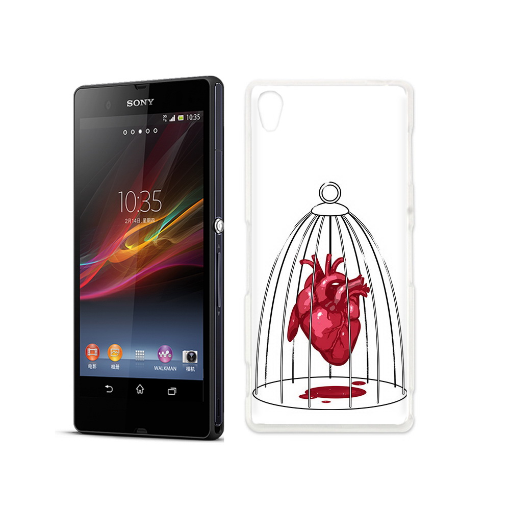 

Чехол MyPads Tocco для Sony Xperia Z сердце в клетке, Прозрачный, Tocco