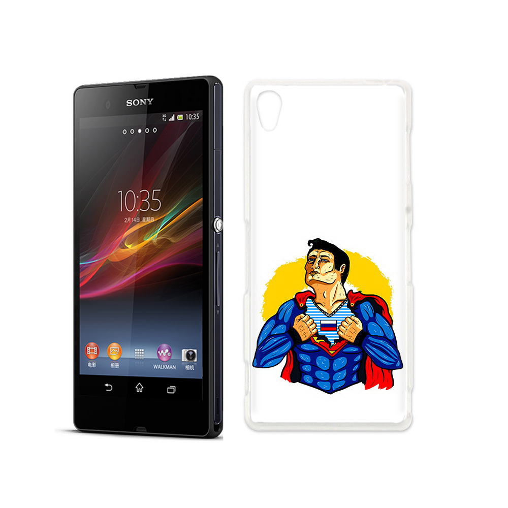 

Чехол MyPads Tocco для Sony Xperia Z русский супермен, Прозрачный, Tocco