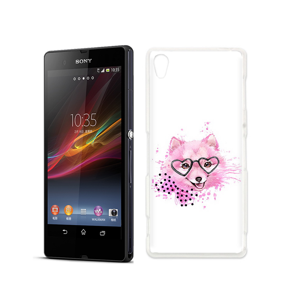 

Чехол MyPads Tocco для Sony Xperia Z розовый волченок, Прозрачный, Tocco
