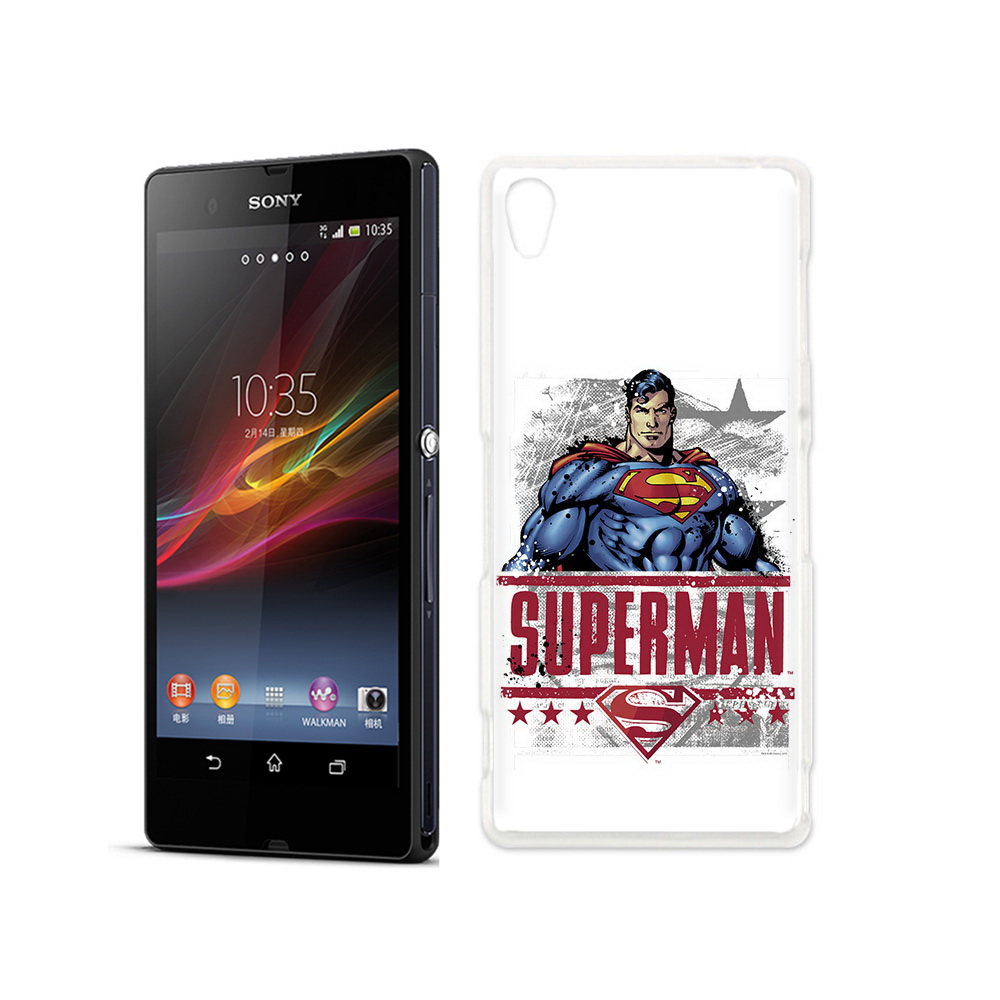 

Чехол MyPads Tocco для Sony Xperia Z рисунок супермен, Прозрачный, Tocco