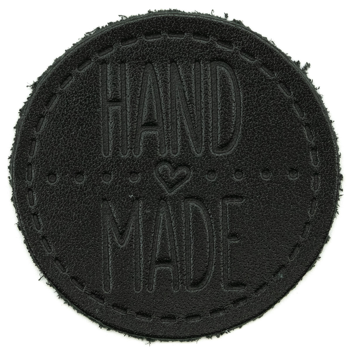 

39 Термоаппликация из кожи Hand Made D4,5см, 100% кожа (43 черный), 559433