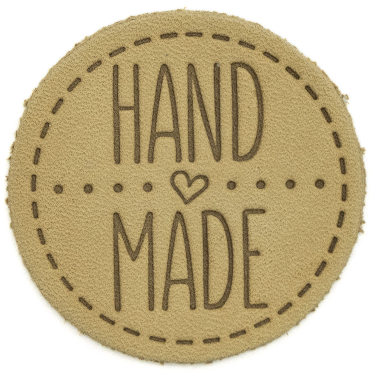 39 Термоаппликация из кожи Hand Made D4,5см, 100% кожа (41 бежевый)