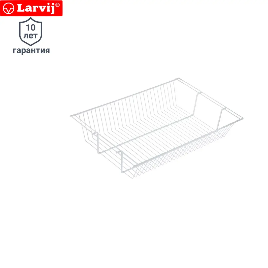 

Полка-корзина Larvij 60.3x40.3x11.8 см сталь цвет белый