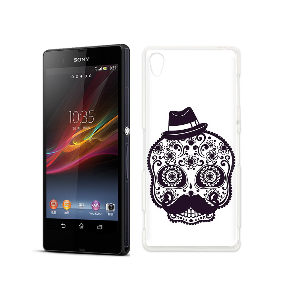 

Чехол MyPads Tocco для Sony Xperia Z разрисованный скелет, Прозрачный, Tocco