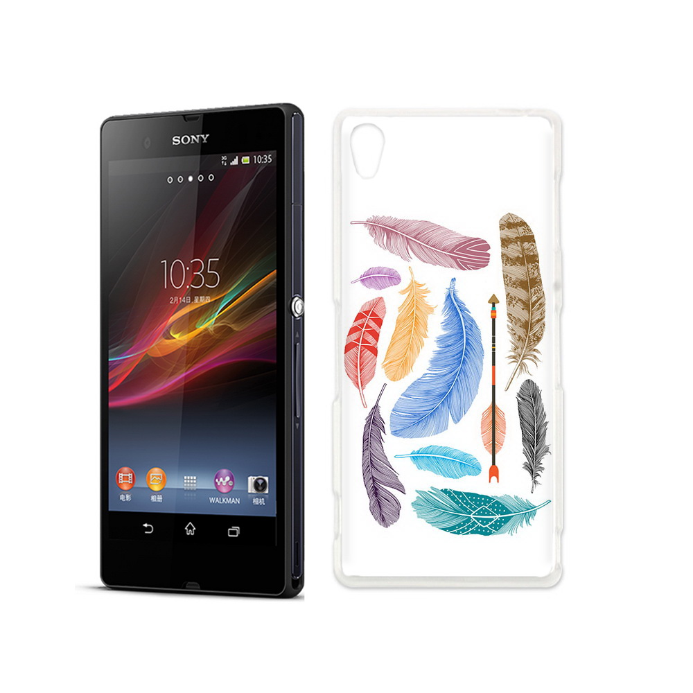 

Чехол MyPads Tocco для Sony Xperia Z разноцветные перья, Прозрачный, Tocco